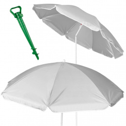 Plážový slunečník nastavitelný rozbitný UV skládací 150cm šedý