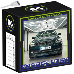 LED stropní svítidlo Hexagon IP44 - 450W - 110 lm/W - 243 x 411cm - studená bílá