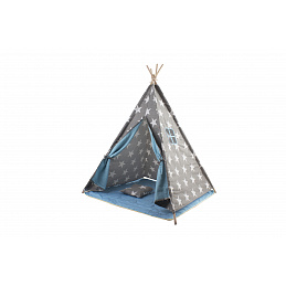 Aga4Kids Tipi Zelt Kinder Sterne Grau und Blau