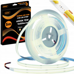 LED pásek COB Neon 12V - 528D - 15W/m - IP20 - 1650lm - 5m - studená barva