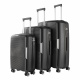 Aga Travel Kofferset 3-teilig MR4682 – Reisekoffer, Polypropylen, TSA-Schloss & 360° Rollen, leicht & robust, Handgepäck 33L/63L/93L, Schwarz
