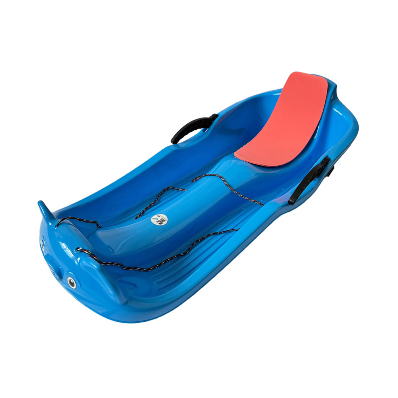 Aga Kinder Schlitten  DS496 Blau, Kinderschlitten aus Kunststoff, Stabiler Schneebob, Rodelschlitten für Kinder