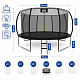 Aga SPORT EXCLUSIVE Trampolin 366 cm 12 ft Schwarz, Kindertrampolin, Gartentrampolin mit Sicherheitsnetz + Schutznetz + Leiter