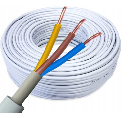 Elektrisches Kabel 3x1 weißes Kabel OMY - 1m