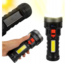 LED Solar Wiederaufladbare Taschenlampe - 2in1 USB