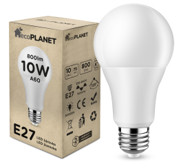 LED Leuchtmittel Ersatz LED-Glühbirnen- ecoPLANET - E27 - 10W - 800Lm - kaltweiß, LED Leuchtmittel, LED Lampe, LED Glühbirne, LED Birne  