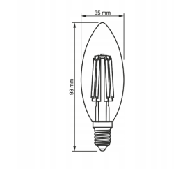 LED Leuchtmittel Ersatz LED-Glühbirnen filament - E14 - 6W LED Leuchtmittel, LED Lampe, LED Glühbirne, LED Birne  - kerze  - warmweiß
