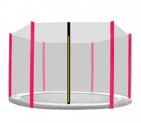 Aga-Schutznetz 305 cm für 6 Stangen Schwarzes Netz / Pink