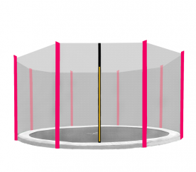 Aga-Schutznetz 366 cm für 8 Stangen Schwarzes Netz / Rosa