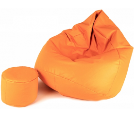 Aga Sitzsack Relaxationbag XXXL + Fußstütze Hell orange