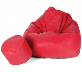 Aga Sitzsack Relaxationbag XXXL + Fußstütze Rot