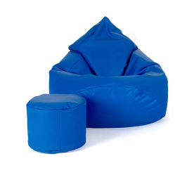 Aga Sitzsack Relaxationbag XXXL + Fußstütze Blau