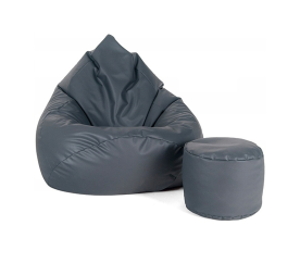 Aga Sitzsack Relaxationbag XXXL + Fußstütze Graphit grau