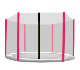 Aga-Schutznetz 250 cm für 6 Stangen Schwarzes Netz / Pink
