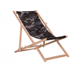 Aga Klappbarer Liegestuhl aus Holz Camouflage Grau