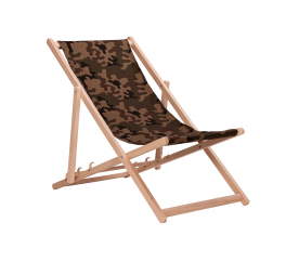 Aga Klappbarer Liegestuhl aus Holz Camouflage Braun