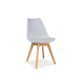 Signal Esszimmerstühle KRIS mit Massivholz Buche Beine, Skandinavisch Design Polster-Stuhl Wohnzimmerstuhl Küchenstühle Holz Weiss