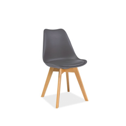 Signal Esszimmerstühle KRIS mit Massivholz Buche Beine, Skandinavisch Design Polster-Stuhl Wohnzimmerstuhl Küchenstühle Holz Grau