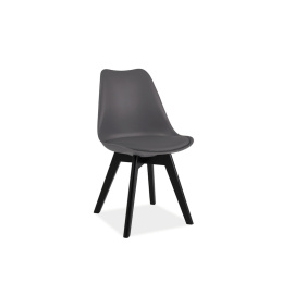 Signal Esszimmerstühle KRIS II mit Holz Beine, Skandinavisch Design Polster-Stuhl Wohnzimmerstuhl Küchenstühle Holz Schwarz / Grau