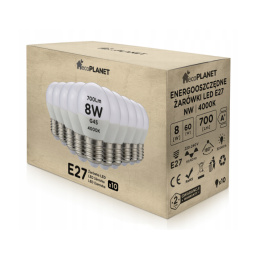 10x LED-Glühbirne E27 - G45 - 8W - 700lm - neutralweiß