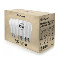 10x LED Leuchtmittel Ersatz LED-Glühbirnen - ecoPLANET - E27 - A60 - 15W - 1500Lm - warmweiß, LED Leuchtmittel, LED Lampe, LED Glühbirne, LED Birne  