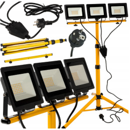 LED-Strahler 3x50W mit Stativ - neutralweiß