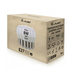 5x LED-Glühbirne E27 - G45 - 8W - 700lm - kaltweiß
