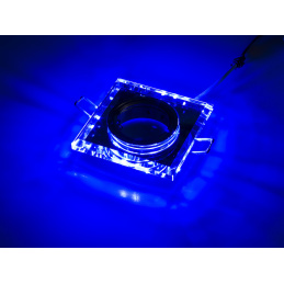 BERGE Pendelleuchte Deckenstrahler Deckenleuchte  BRG71025 - GU10 - quadratisch + LED-Streifen 3W blau