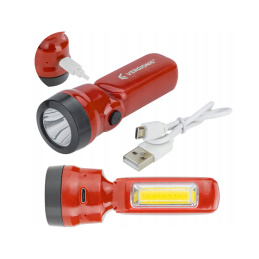 Wiederaufladbare LED-USB-Taschenlampe mit 2in1-Kabel