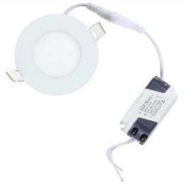 LED-Panel Deckenlampe Deckeleuchte CIRCULAR BRGD0058 83x83x15mm eingelassen - SANAN 2835 - 3W - 230V - 200Lm - neutral weiß