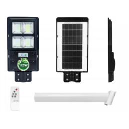LED-Solar-Straßenlampe Laterne LED-Solarlampe LED-Solarlaterne  ID296 120W + Halter und Fernbedienung kaltweiß
