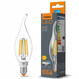 LED Leuchtmittel Ersatz  FLAME filament LED Leuchmittel Ersatz LED Leuchtmittel, LED Lampe, LED Glühbirne, LED Birne - E14 - 6W - neutralweiß