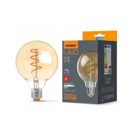 LED Leuchtmittel Ersatz AMBER filament - E27 - 4W - G95 LED Leuchtmittel, LED Lampe, LED Glühbirne, LED Birne   -dimmbare- warmweiß