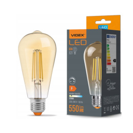 LED Leuchtmittel Ersatz  filament AMBER LED Leuchmittel Ersatz LED Leuchtmittel, LED Lampe, LED Glühbirne, LED Birne - E27 - 6W - ST64 - dimmbare - warmweiß