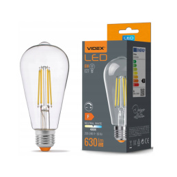 LED Leuchmittel Ersatz filament LED Leuchmittel Ersatz LED Leuchtmittel, LED Lampe, LED Glühbirne, LED Birne - E27 - 6W - ST64 - dimmbare  - neutralweiß