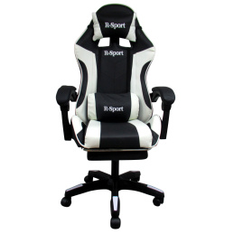R-Sport Gaming Stuhl K4 mit Fußstütze Weiß und schwarz