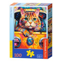 Puzzle 100 B-111275 Cat Bus Travel uniwersalny