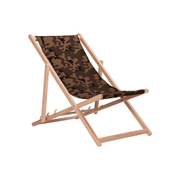 Aga Klappbarer Liegestuhl aus Holz Camouflage Braun