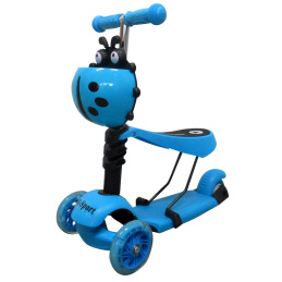 R-Sport Kinderroller mit drei Rädern 5in1 mit LED-Rädern H3 Blau