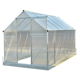 Aga Garten- Gewächshaus UV-gefilterten Polycarbonat-Kammerplatten,mit aufklappbaren Dachtfenster und Schiebetür MR4033 370x190x207 cm