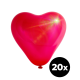 Aga4Kids Latex Ballon Herz mit LED Rot 25 cm 20 Stück