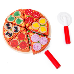 Aga4Kids Pizza-Set Zubehör aus Holz für Kinderküche und Kaufladen