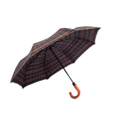 Pierre Cardin Regenschirm mit Griff braun und blau faltbar